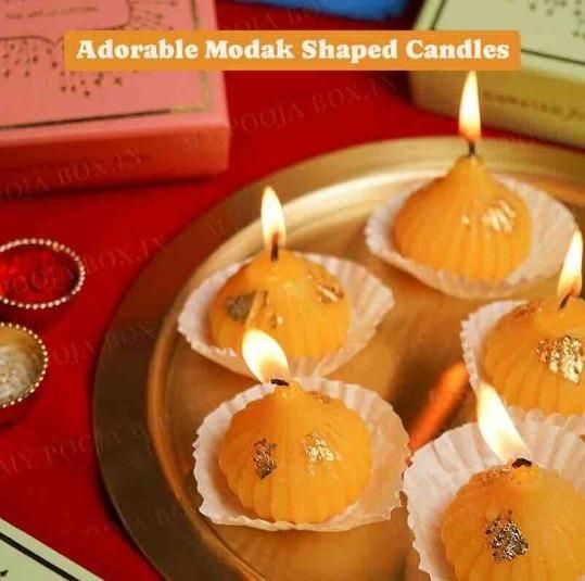 Modak Shaped Candles Pack of 2