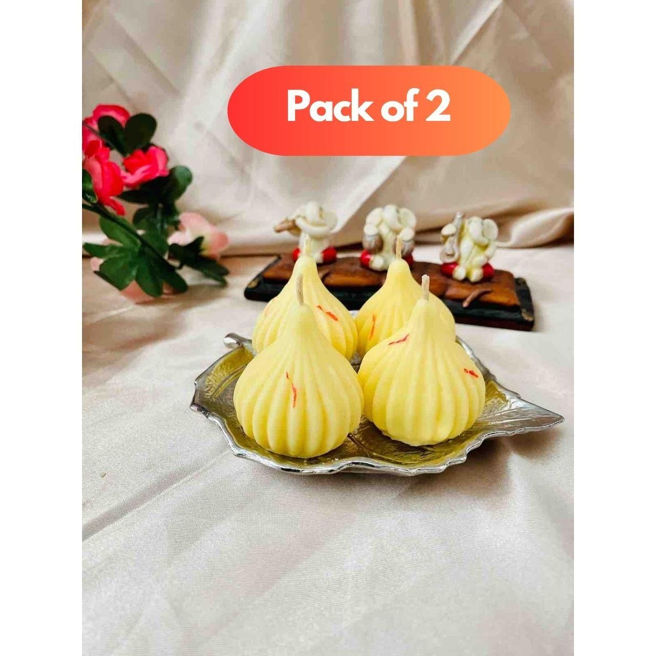 Modak Shaped Candles Pack of 2