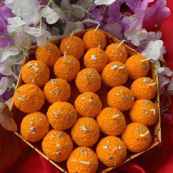 Laddoo Shape Candle Pack of 4